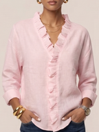 Harper | Women's Chic Long Sleeve Shirt with Ruffles